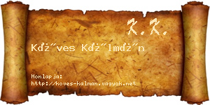 Köves Kálmán névjegykártya